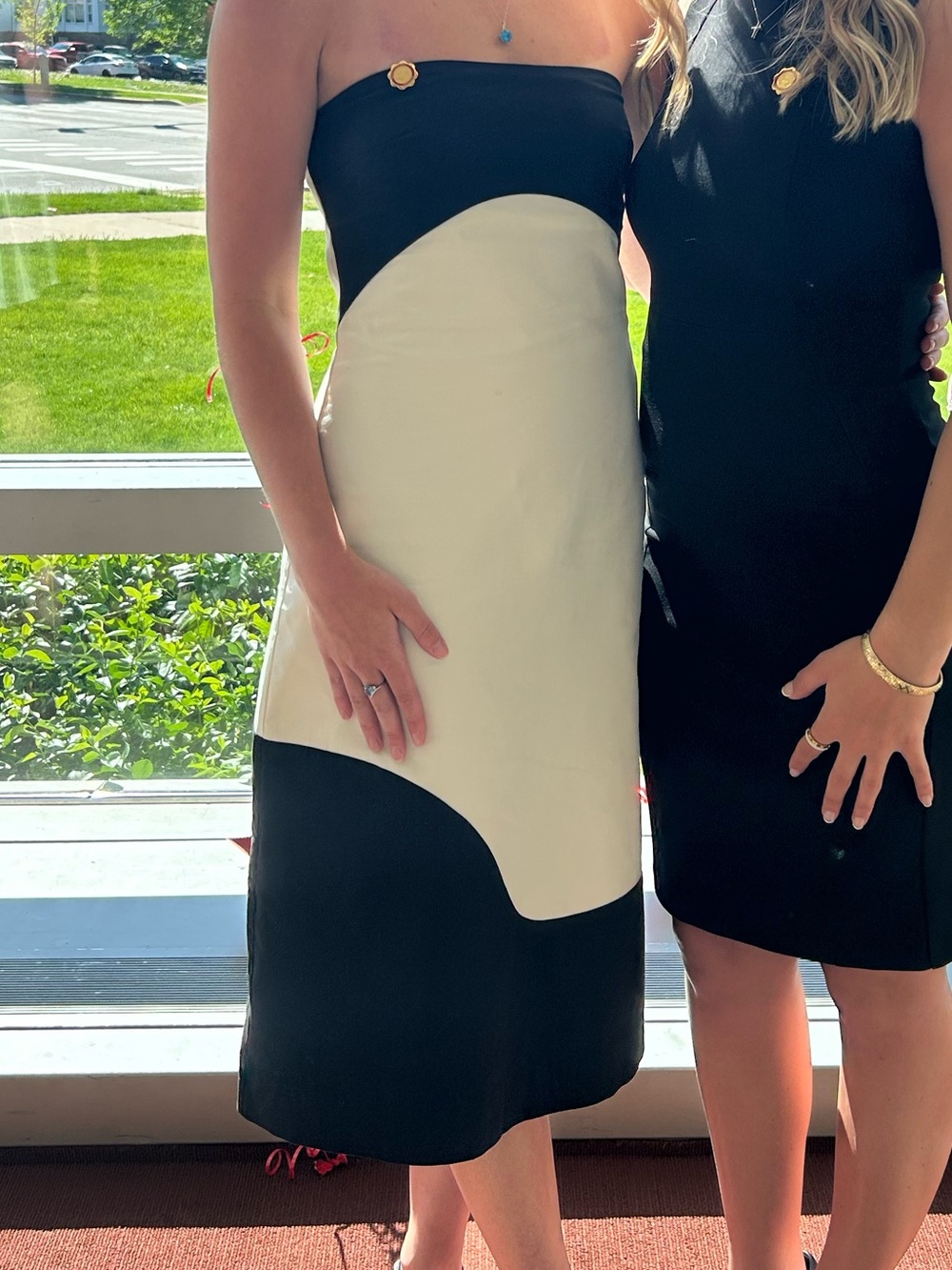 Find Me Now the Label Carter Strapless Midi Dress In Yin Yang